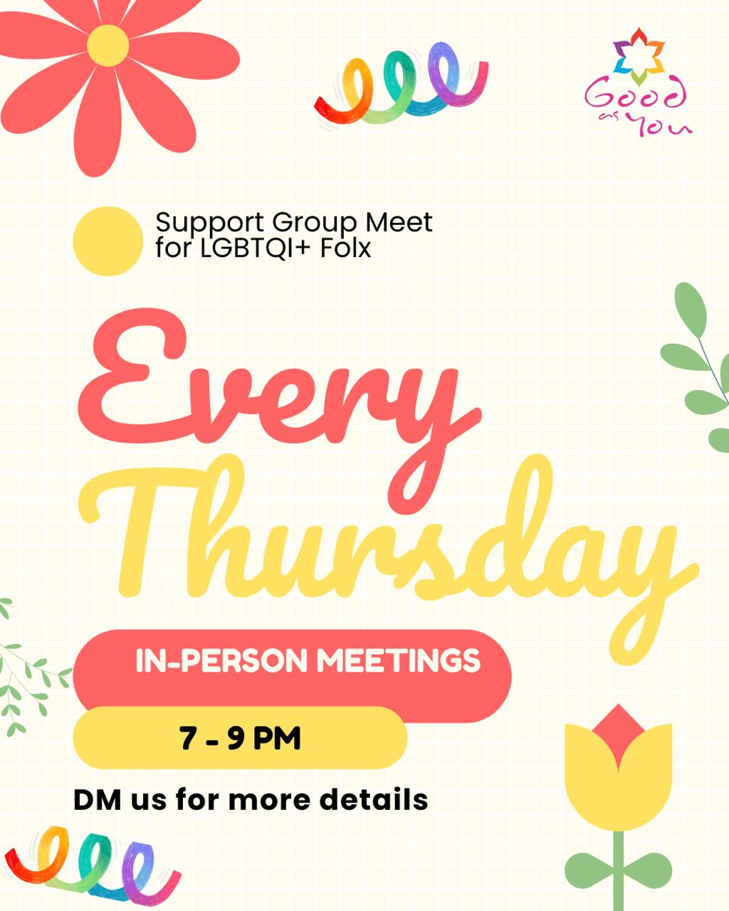 Good As You : Queer Peer Support Group — event poster