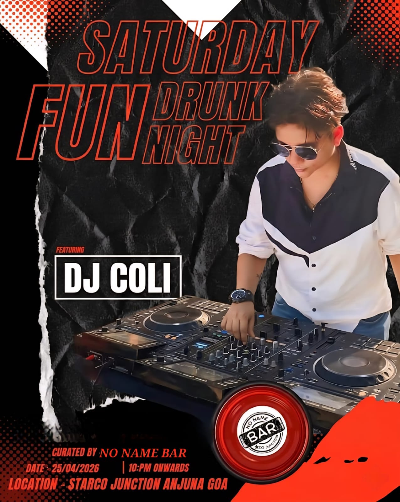 SATURDAY FUN DRUNK NIGHT — event poster