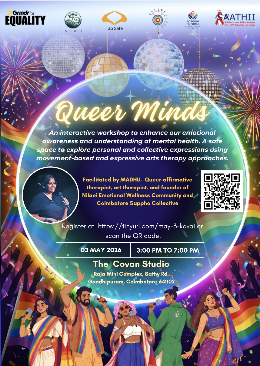 QUEER MINDS: an interactive workshop to enhance our emotional awareness and understanding of mental health — event poster