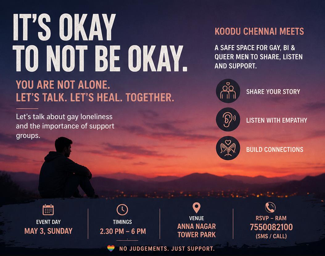 Gay/Bi men's social and support meet — event poster