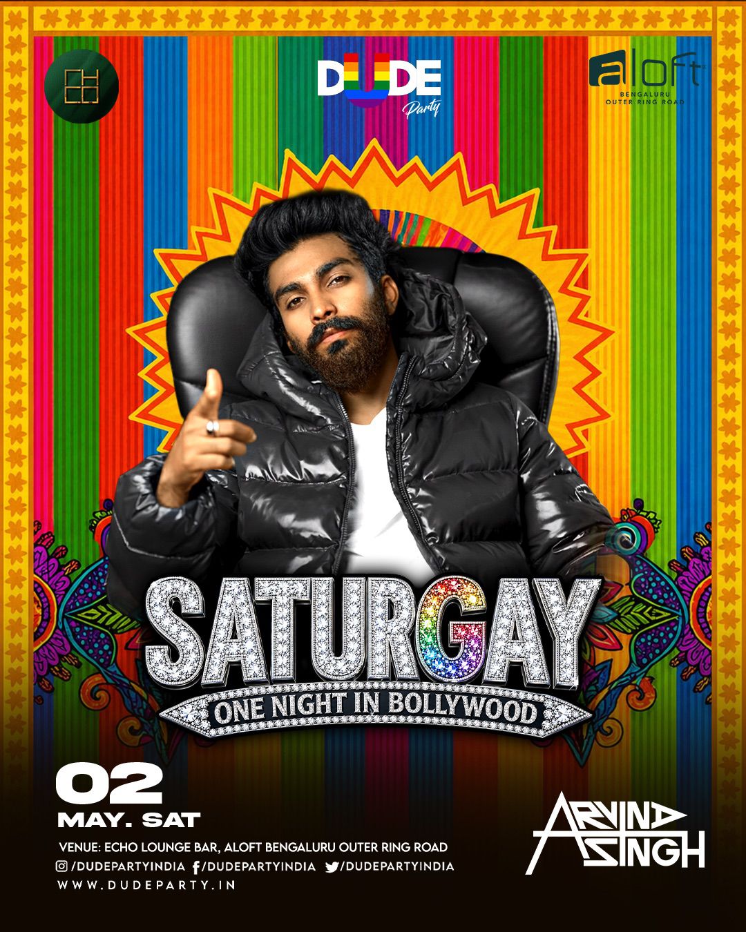 SaturGay : Dude Party — event poster