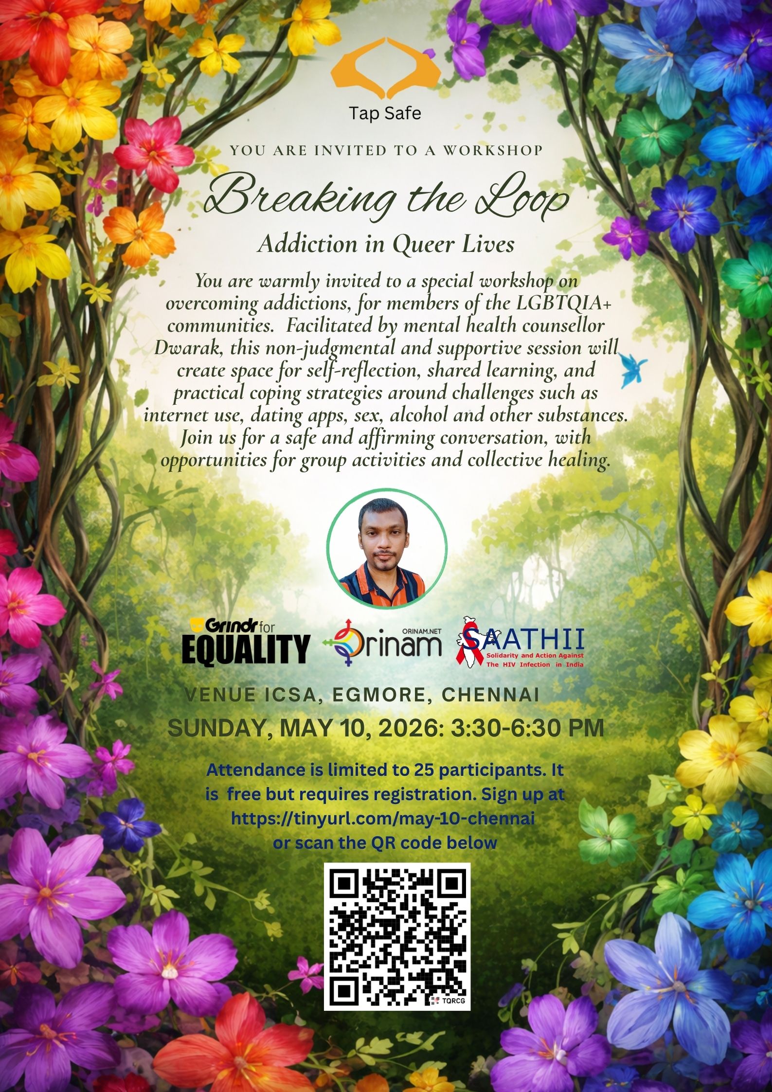 Breaking The Loop: Addiction in Queer Lives — event poster