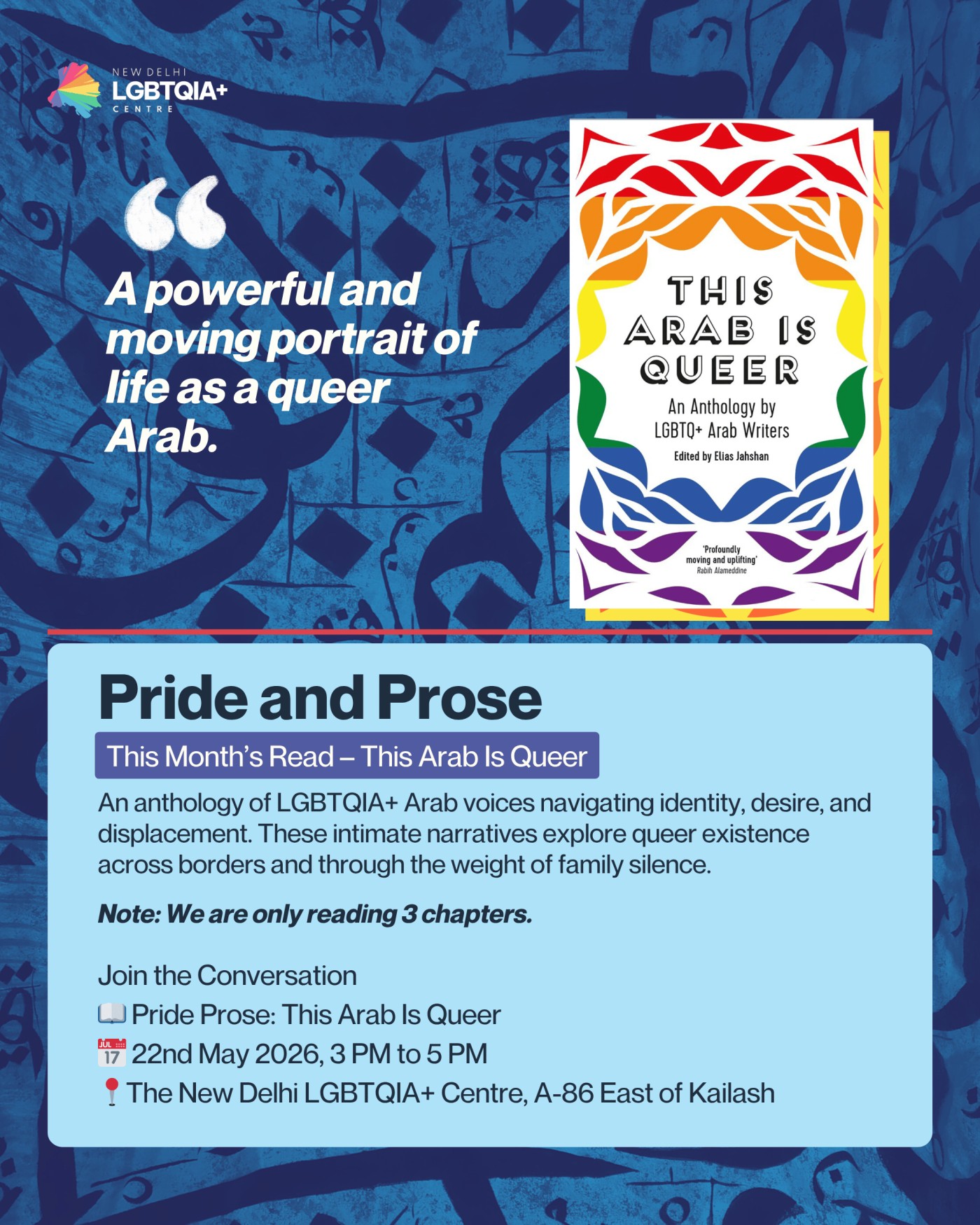 Pride &amp; Prose — event poster
