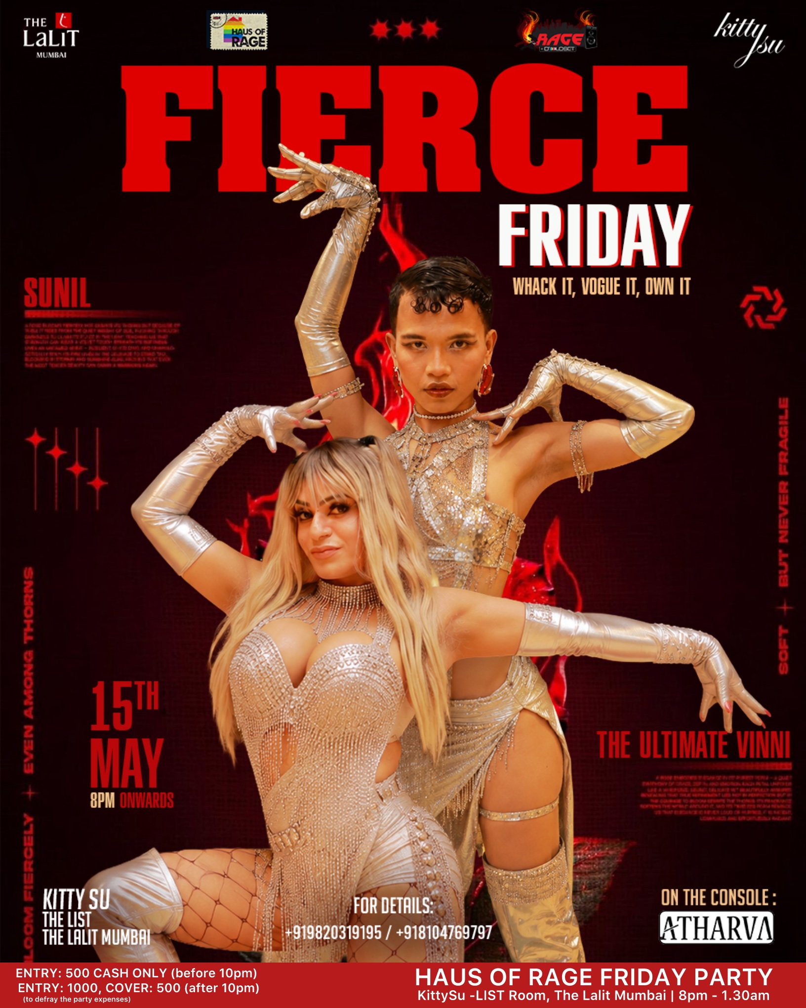 FIERCE FRIDAY -Wack it. Vogue it. OWN IT. — event poster