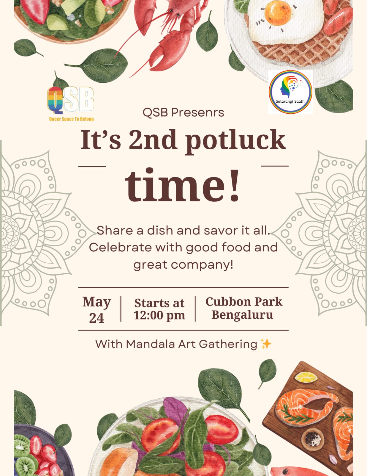 Queer Potluck by QSB — event poster