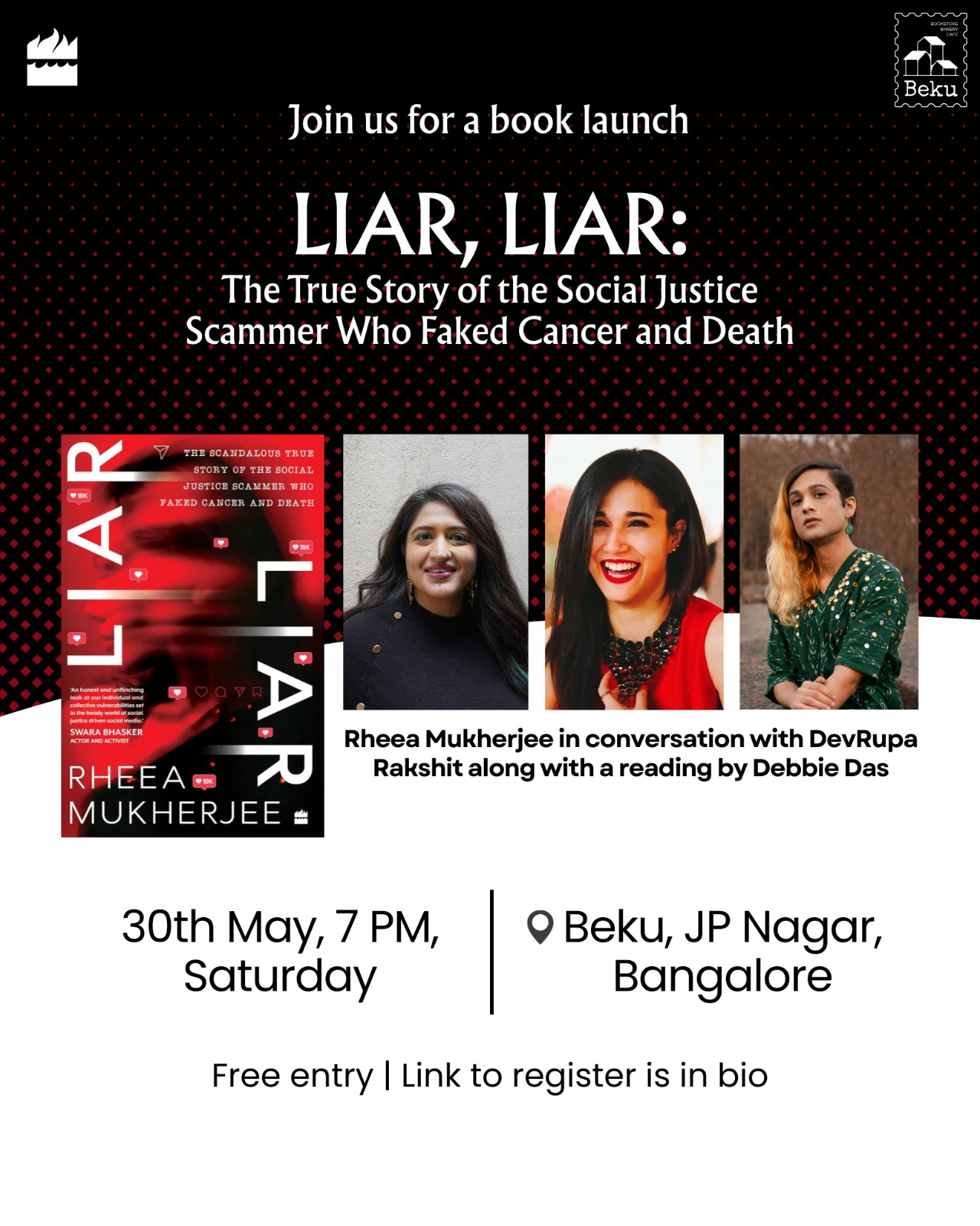 Book Launch : LIAR, LIAR — event poster