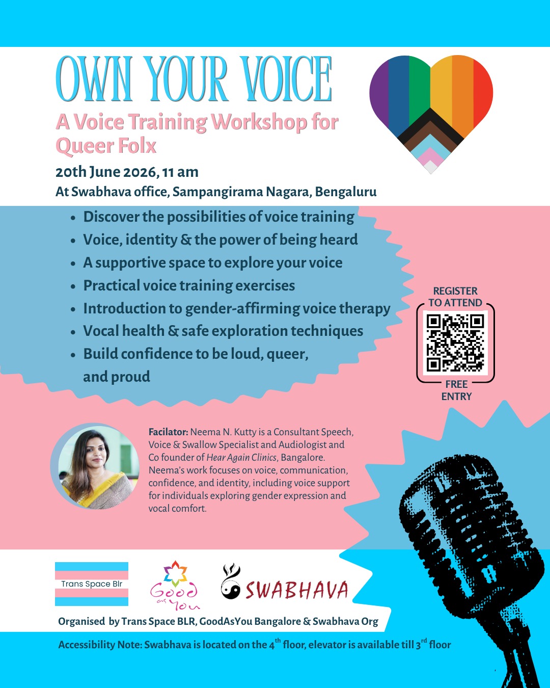 Own Your Voice : A voice training Workshop for Queer Folx poster