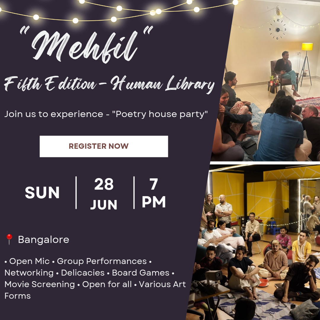 MEHFIL 5th Edition - Human Library  &amp; Open Mic poster