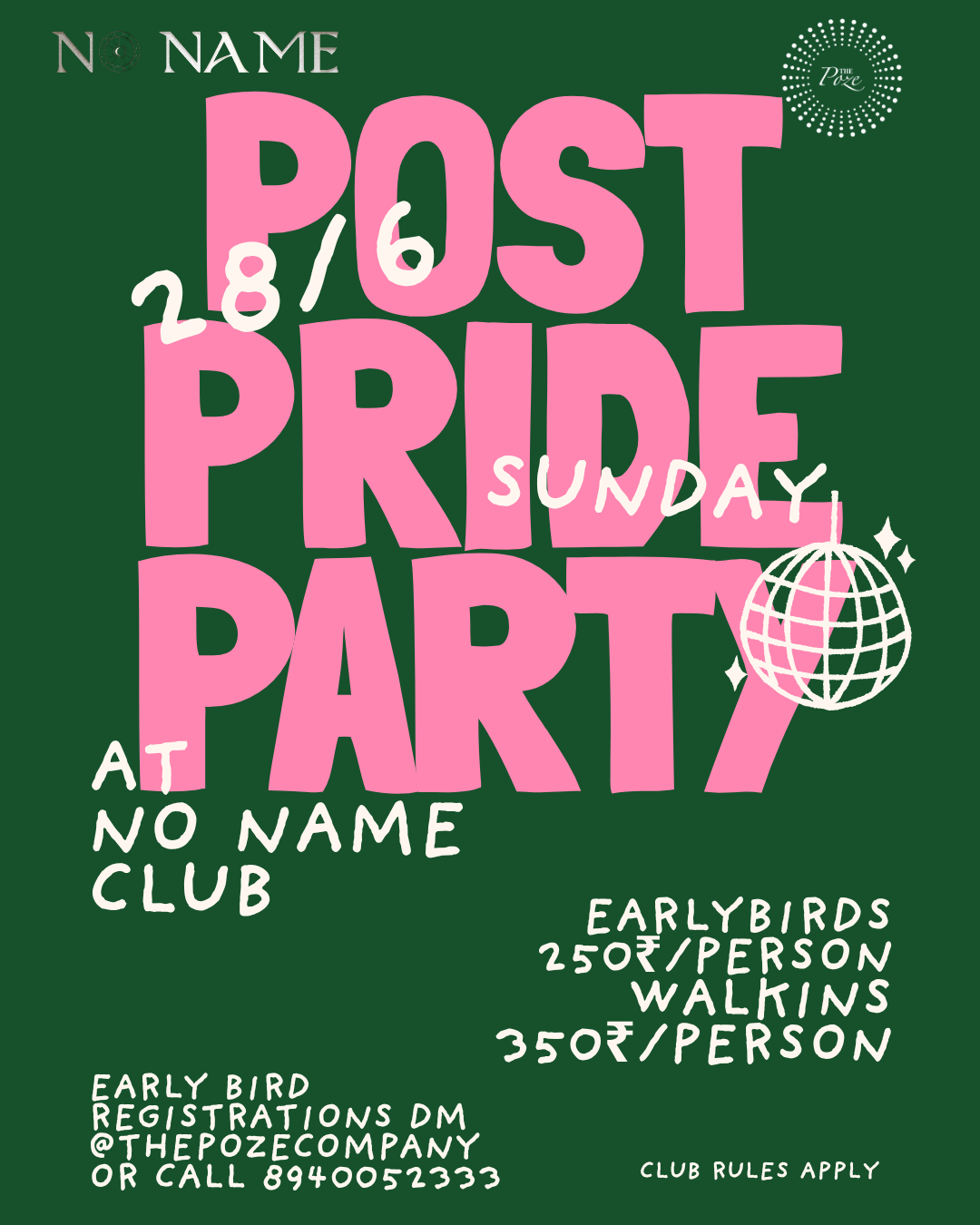 Poze’s Post Pride Party, Chennai poster
