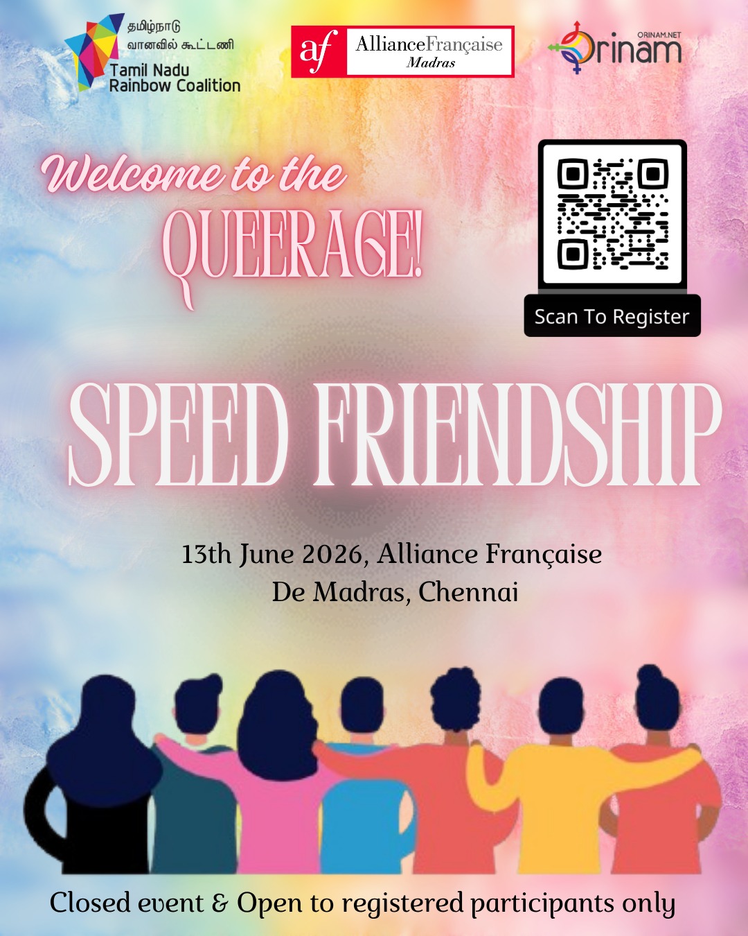 Orinam’s Queerage Speed Friendship! poster